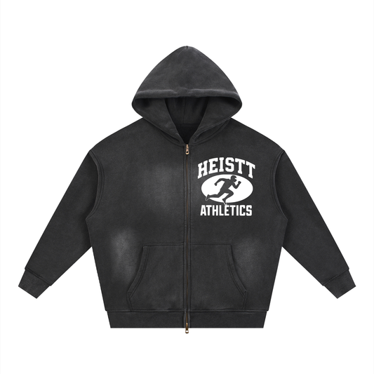 HEISTT  Zipper Boxy Fleece Hoodie